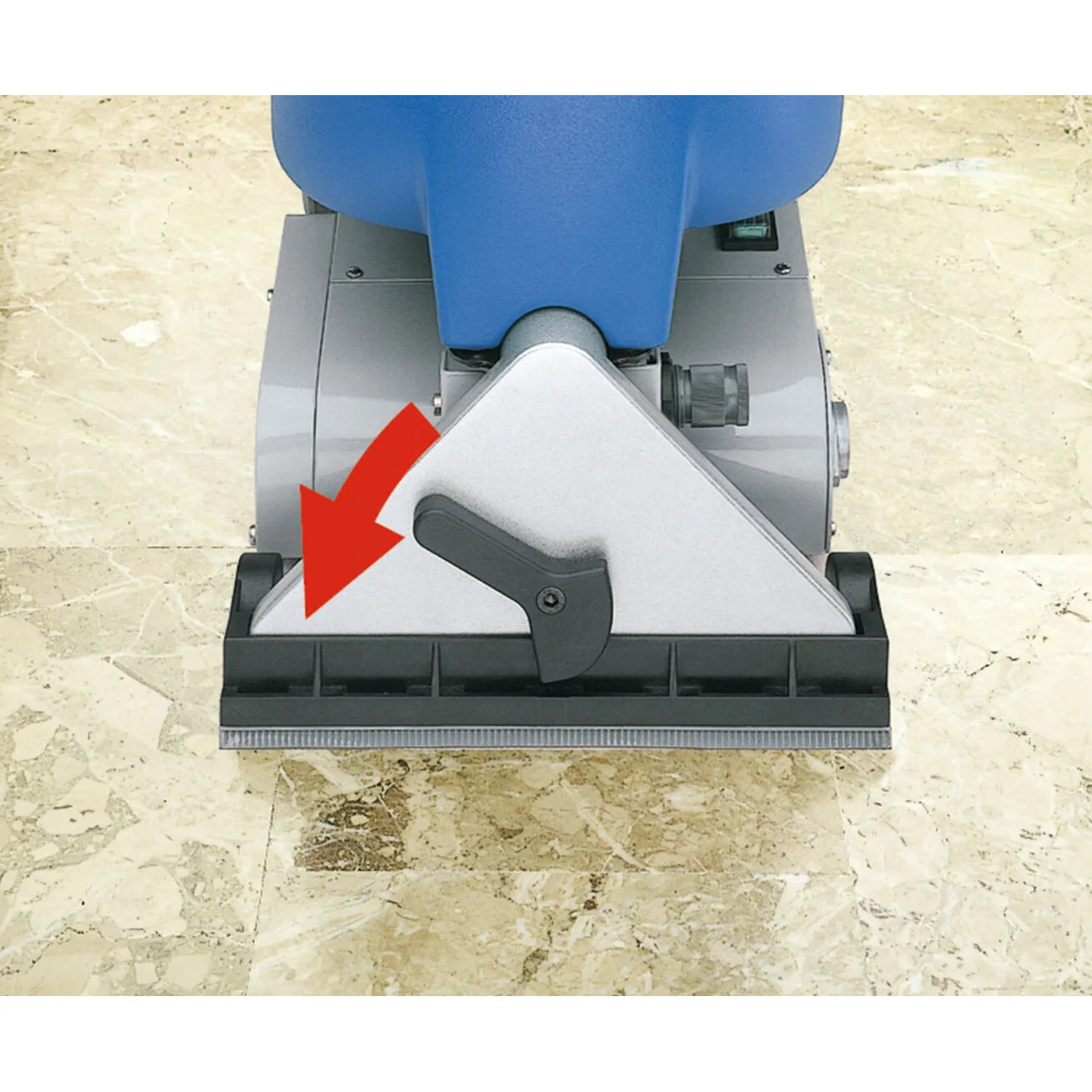 AVB 4X vacuum head lever turned to the hard floor setting on stone tile