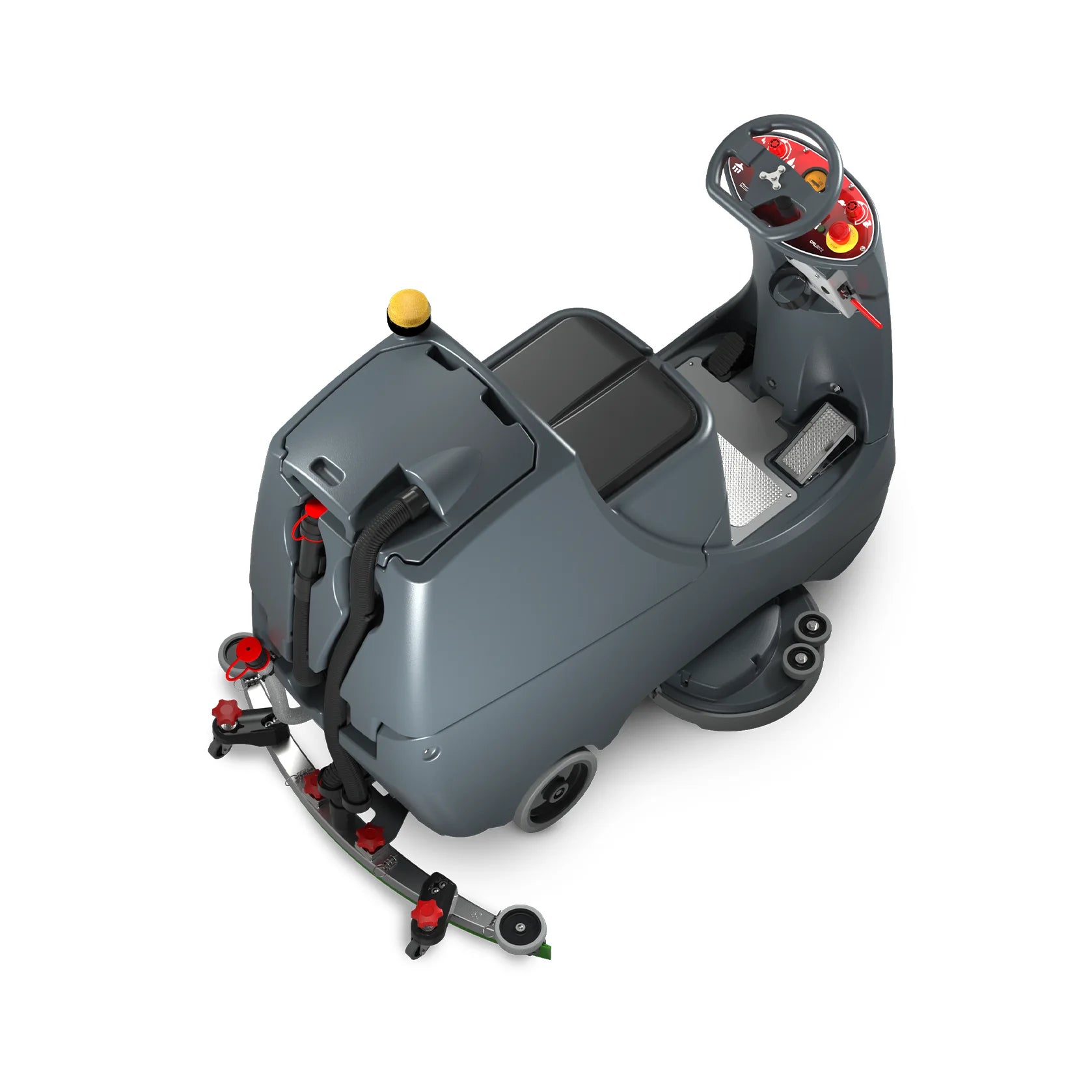 NaceCare CRL 2128 ride-on floor scrubber seen from above