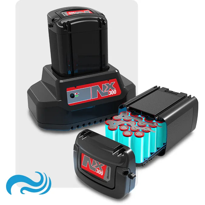 NaceCare graphic on the NX300 lithium battery that powers the CTB 370NX
