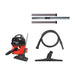 Henry PPR 240 canister vacuum next to the AST6 kit with 15-inch carpet productivity tool, wands and hose