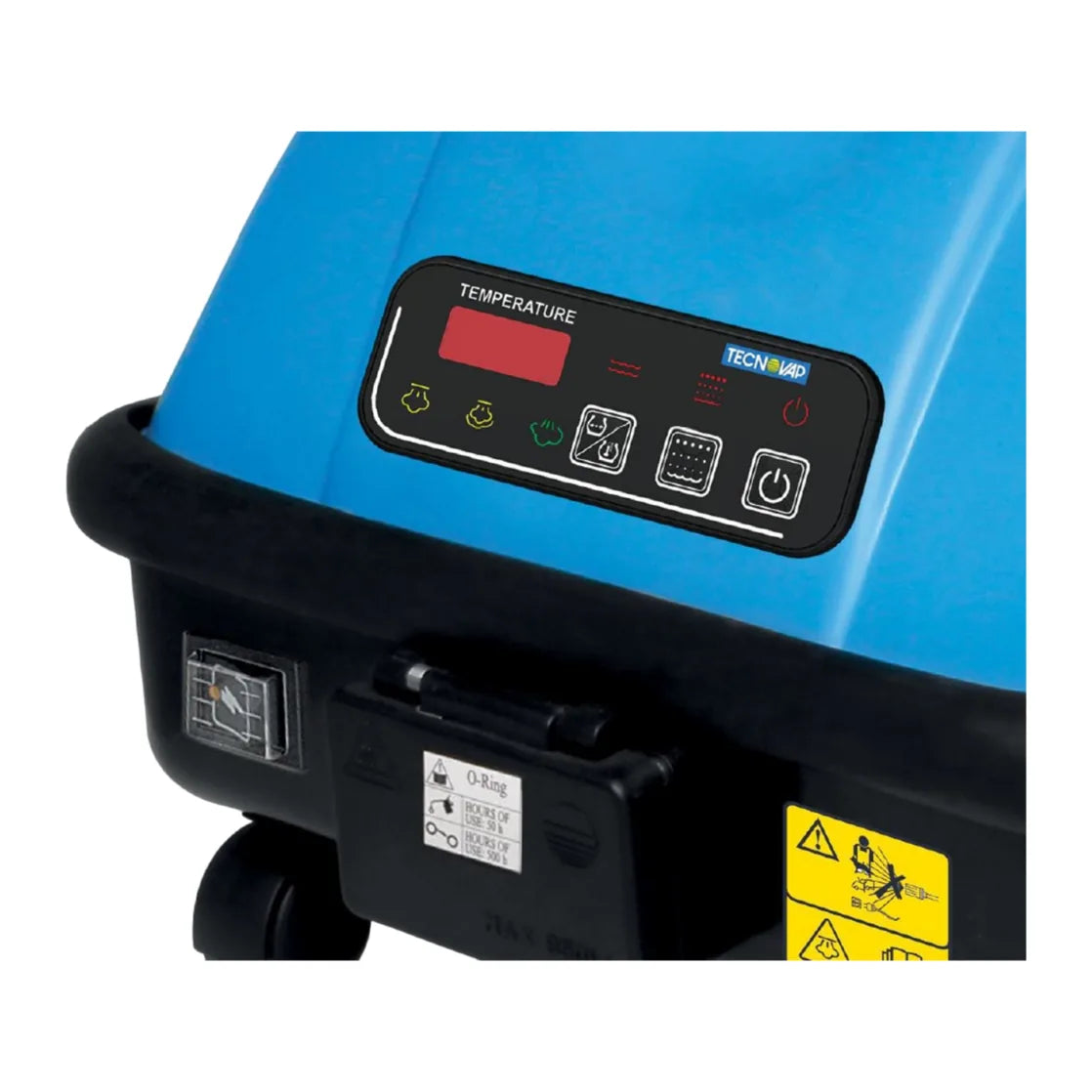 Close-up of the JS 1600C digital display that shows boiler pressure, temperature and the hour counter