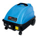 JS 1600C steam cleaner from above, showing the carry handle, water tank cap and digital display