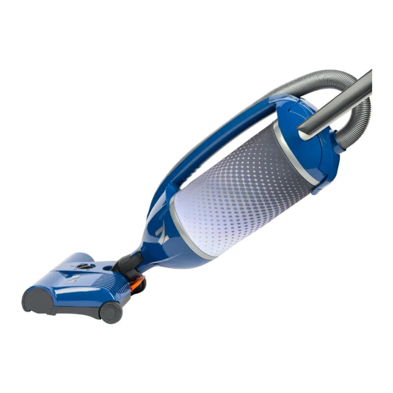 NaceCare upright vacuum handle lowered almost flat to reach under furniture