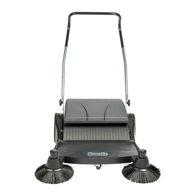 NaceCare NC 3 26-inch manual push sweeper, front view with two side brooms