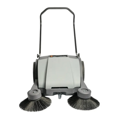 NaceCare NC 4 32-inch manual walk-behind sweeper, front view with two side brooms
