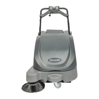 NaceCare NC 5 26-inch battery walk-behind sweeper, front view with its side broom