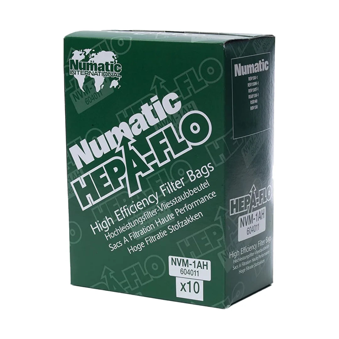 Box of 10 NaceCare NVM-1AH HepaFlo backpack vacuum bags, part 604011