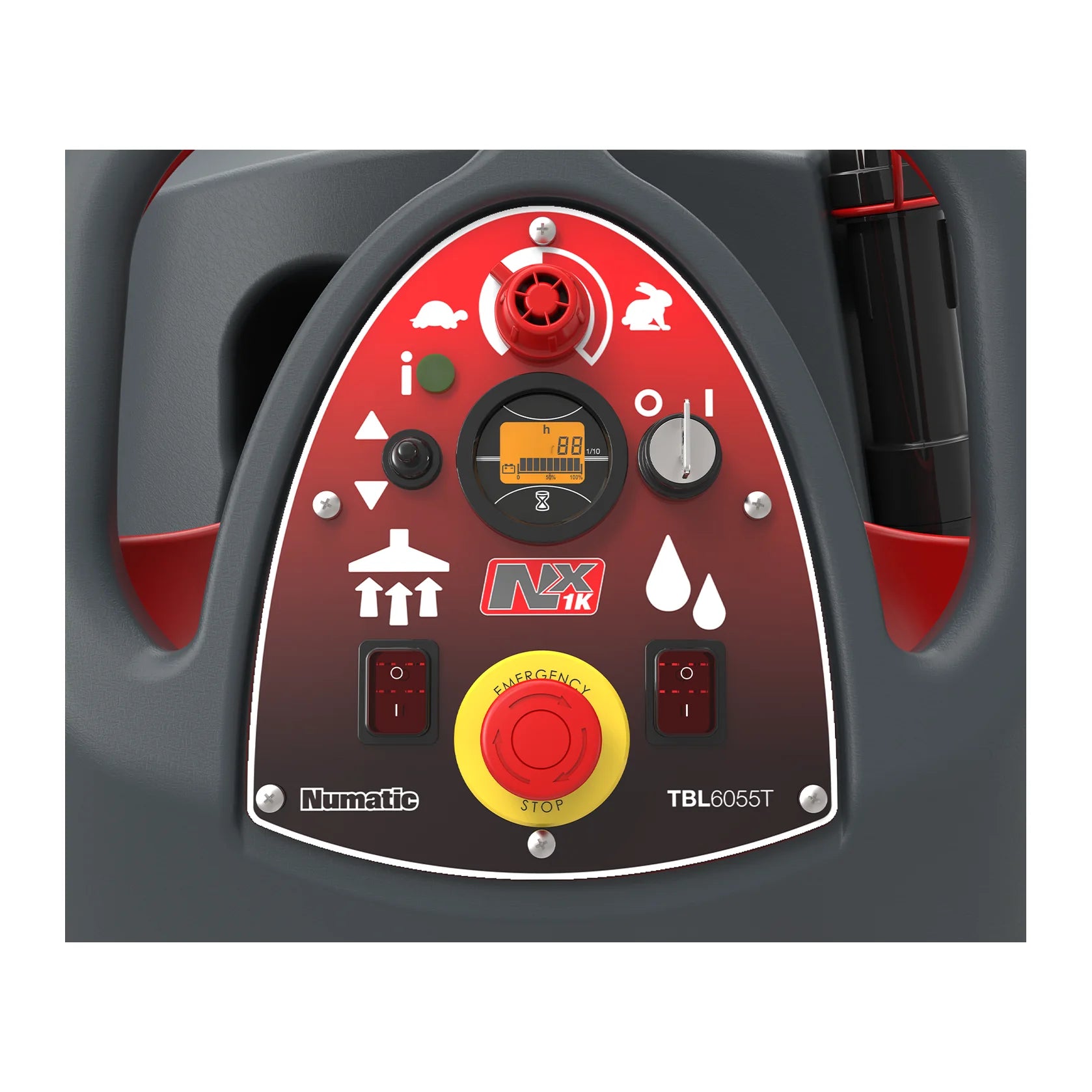 NaceCare TBL 1620T control panel with the speed dial, water and vacuum controls
