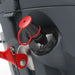 Close-up of the TBL 2228T drain hose with its red cap