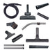AS10 accessory kit listed in the TEL 390 manual: hose, wands, floor tools and detail tools