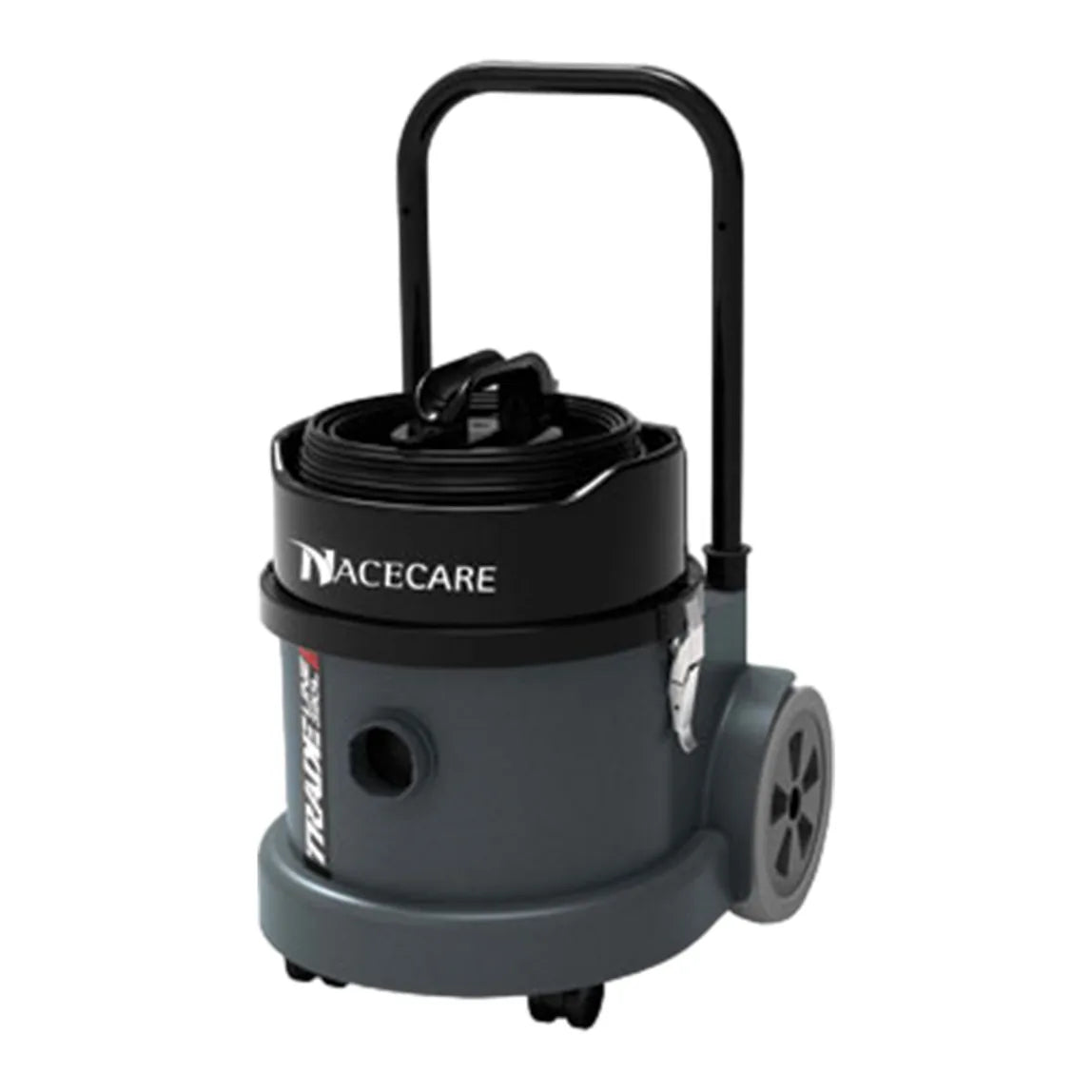 NaceCare TradeLine TEL 390 certified HEPA vacuum, grey, with trolley handle and large rear wheels