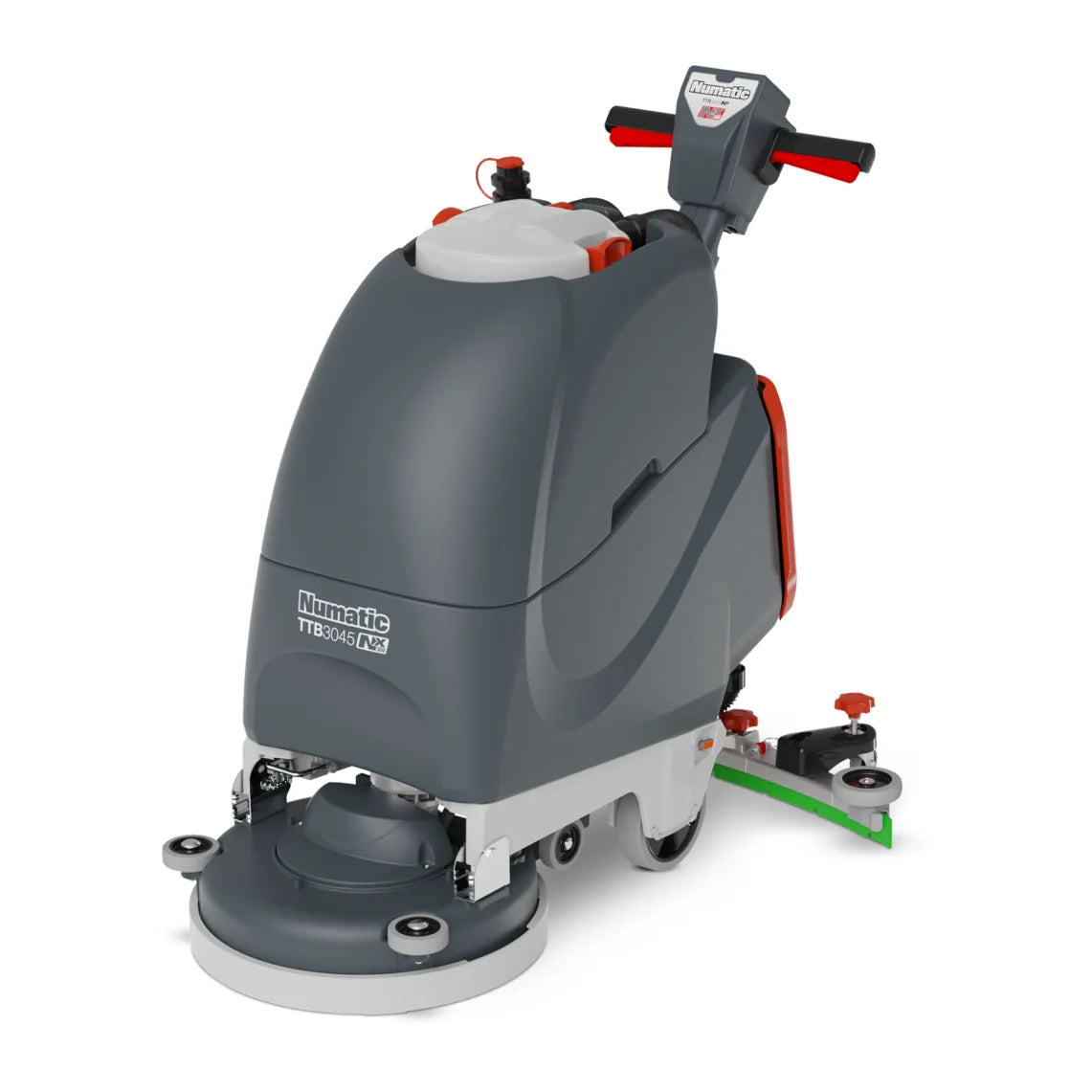 NaceCare TGB 817NX floor scrubber seen from the left at an angle