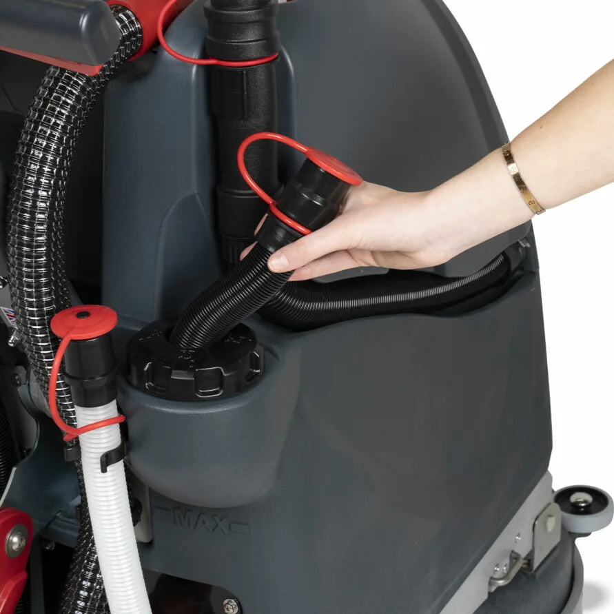 Filling the NaceCare TGB 817NX solution tank with its built-in filler hose
