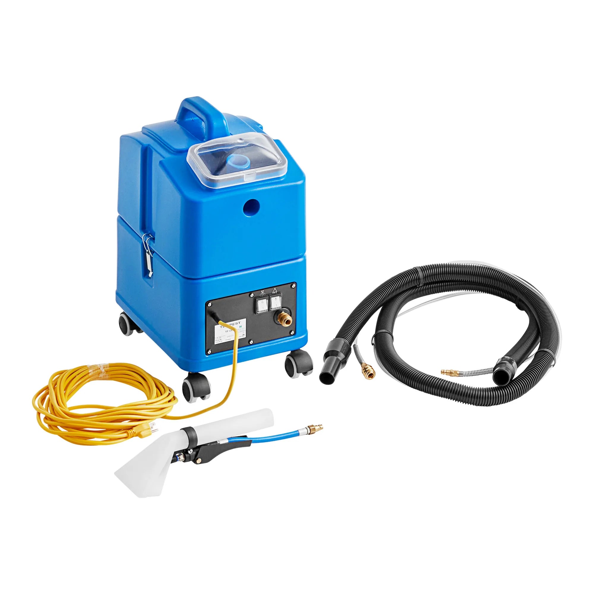 NaceCare TP 4X portable carpet spotter with its 8-foot hose and 4-inch hand tool