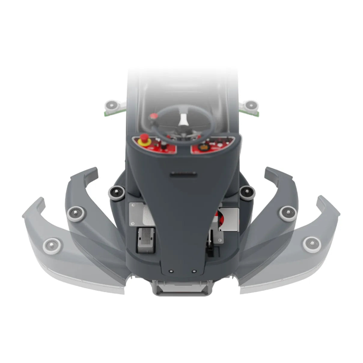 NaceCare TVL 850 with its brush deck side pods opened out for the widest 34-inch cleaning path