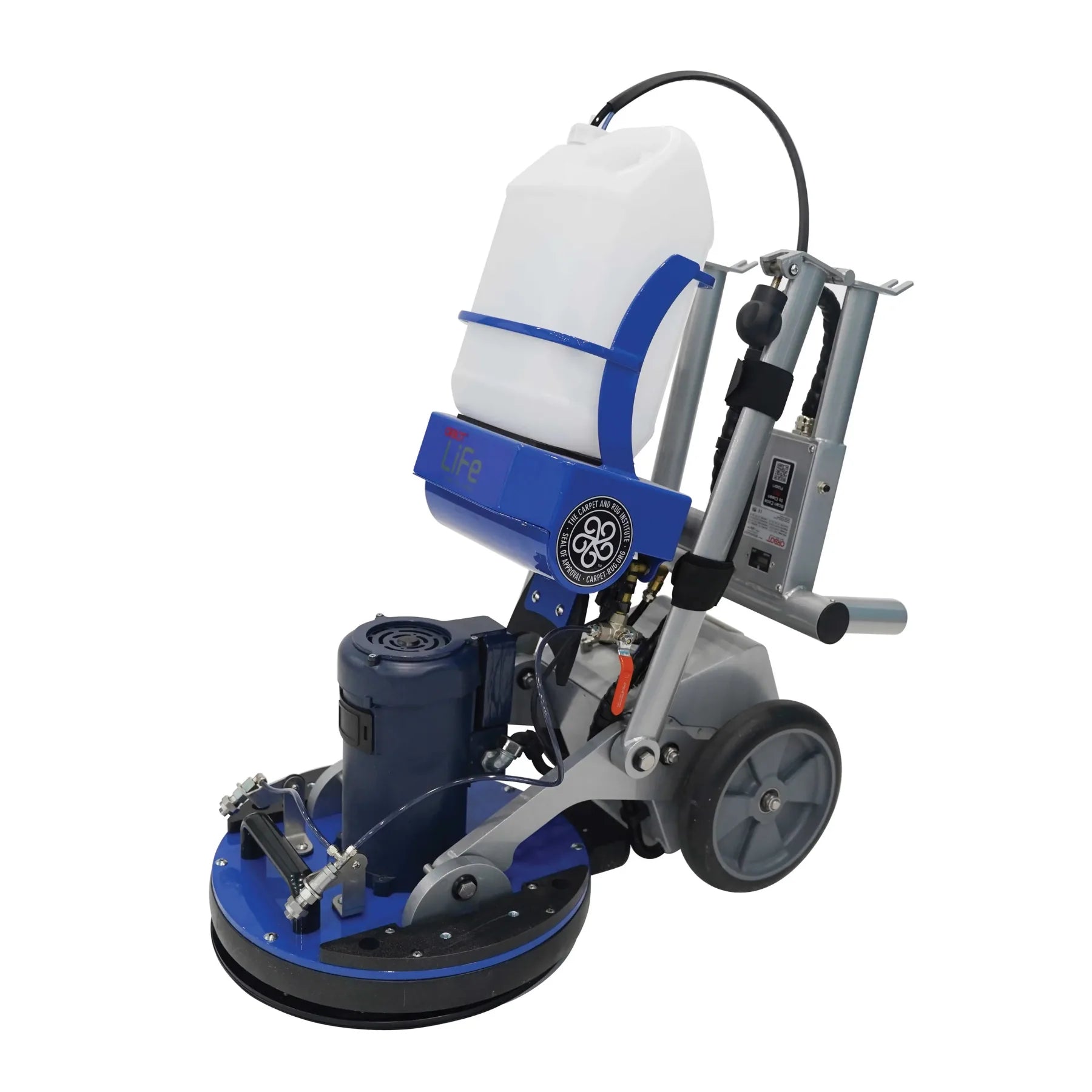 HOS Orbot LiFE Oscilating Orbital Floor Machine Left Angled View with Handle FOlded Down