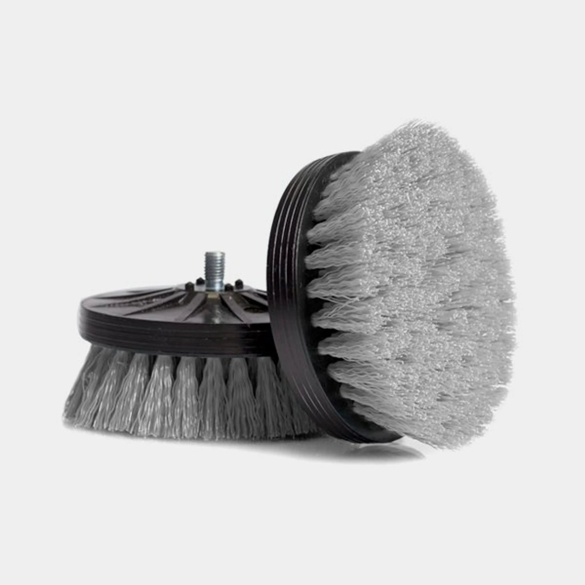 Two Orbot Micro gray ultra soft brushes with flagged bristles for upholstery and leather