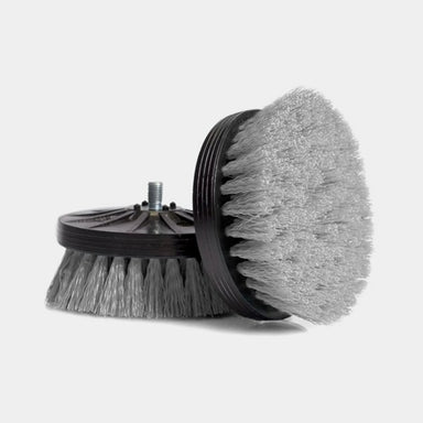 Two Orbot Micro gray ultra soft brushes with flagged bristles for upholstery and leather