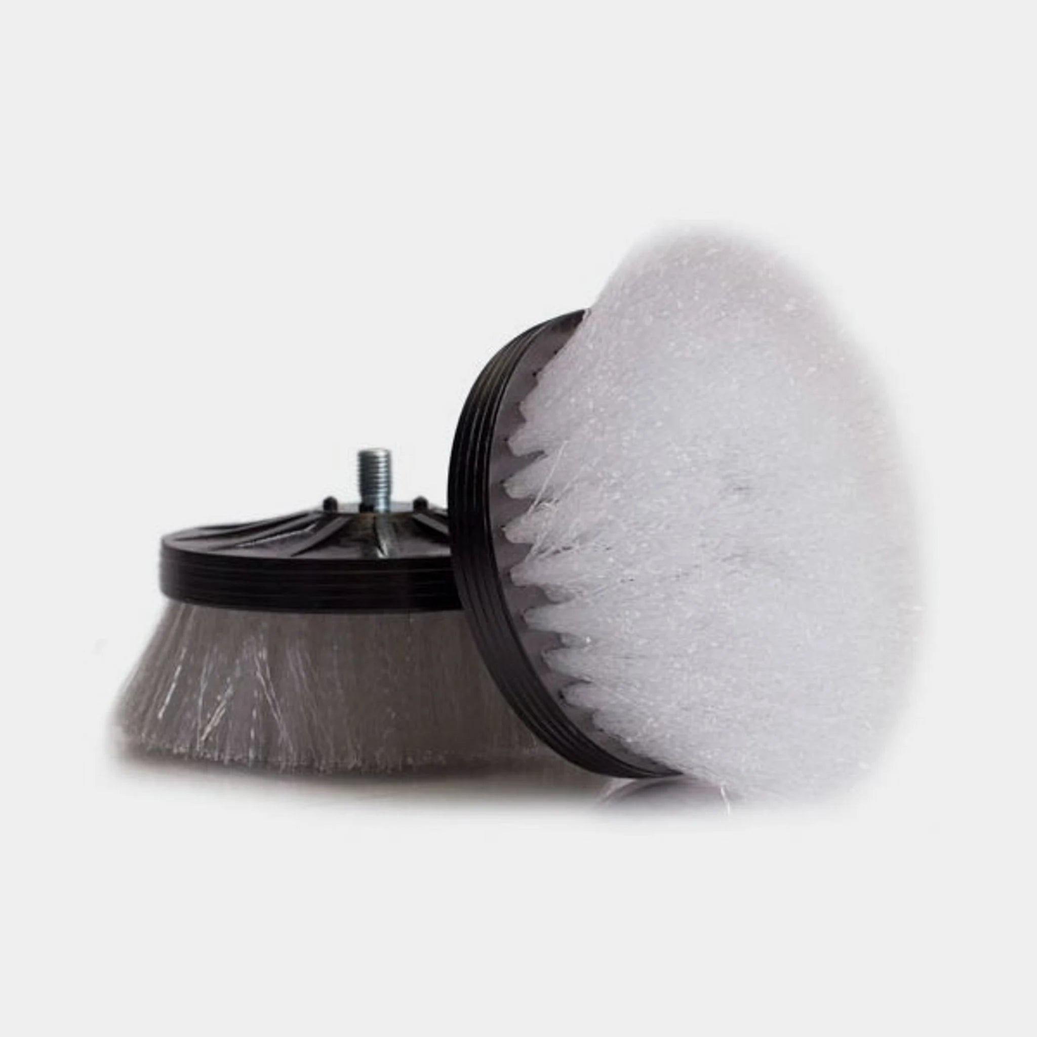 Two Orbot Micro white standard brushes for durable carpet, floor mats and tile and grout