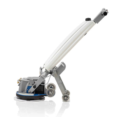 Orbot Slim Cordless Floor cleaning machine with a long arm and circular brush on a white background - Left Side View
