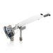 Orbot Slim Cordless Floor cleaning machine with a long arm and circular brush on a white background in Transport mode, left side view