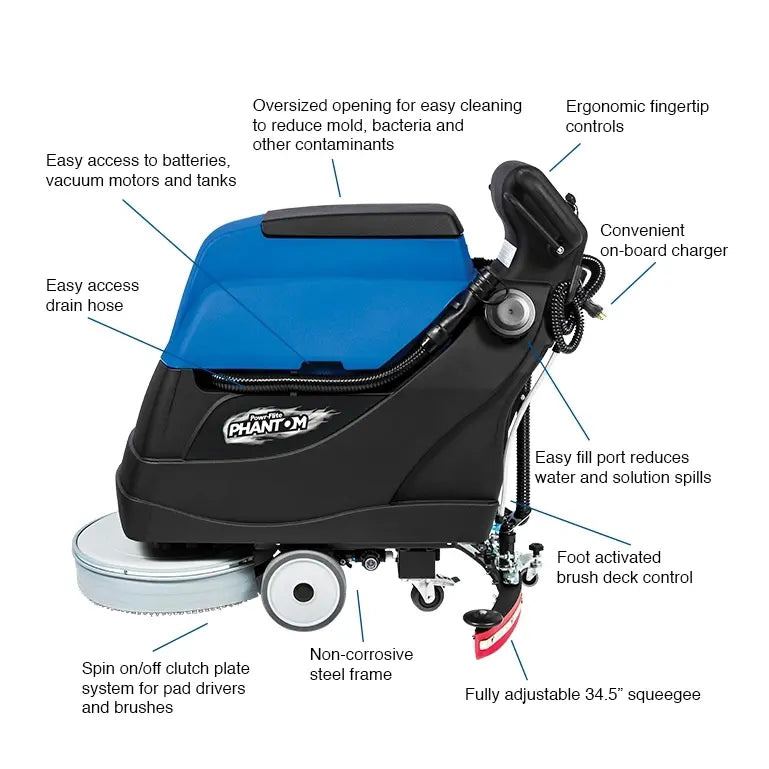 Powr Flite Phantom 20 Scrubber Features Breakdown View