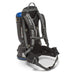 Comfort Pro BP6S backpack vacuum from a rear angle, showing the adjustable shoulder straps and hip belt