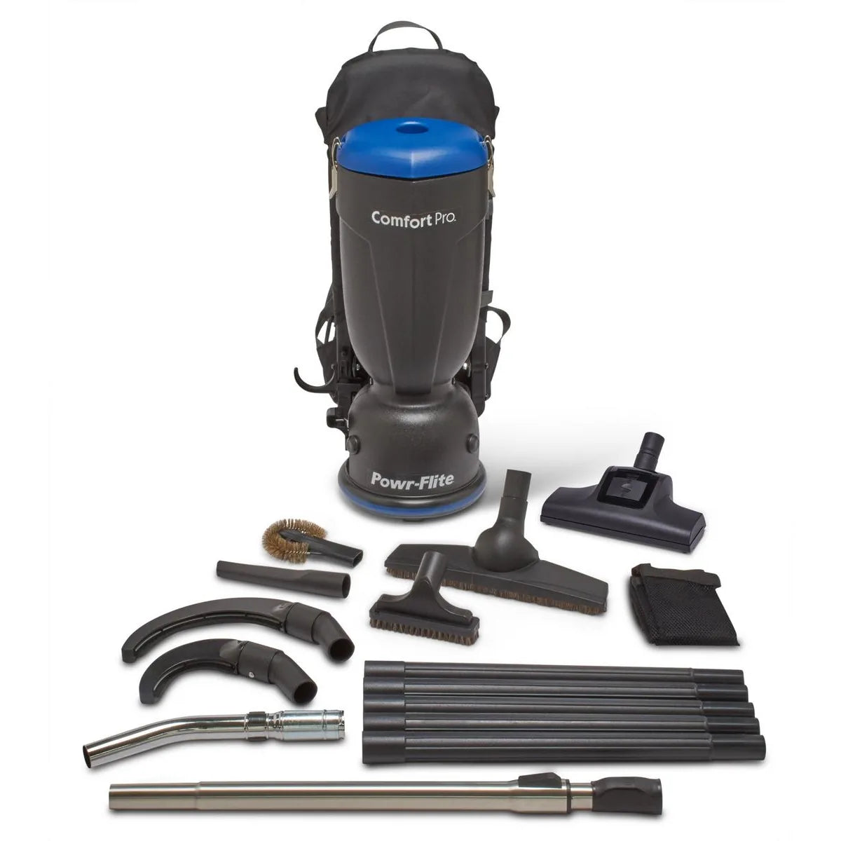 Comfort Pro BP6S-KIT3 Turbo Ranger kit: BP6S backpack vacuum with the 20 ft high-up kit and the X6002-TB turbo nozzle