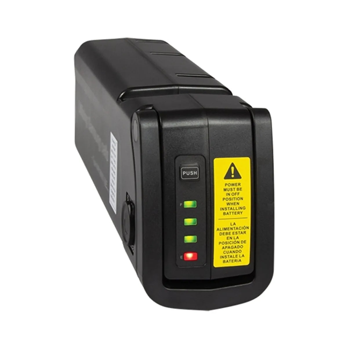 Powr-Flite X1200C 36 V lithium-ion battery with color-coded charge gauge, included with the CPF6P-1C with-battery option
