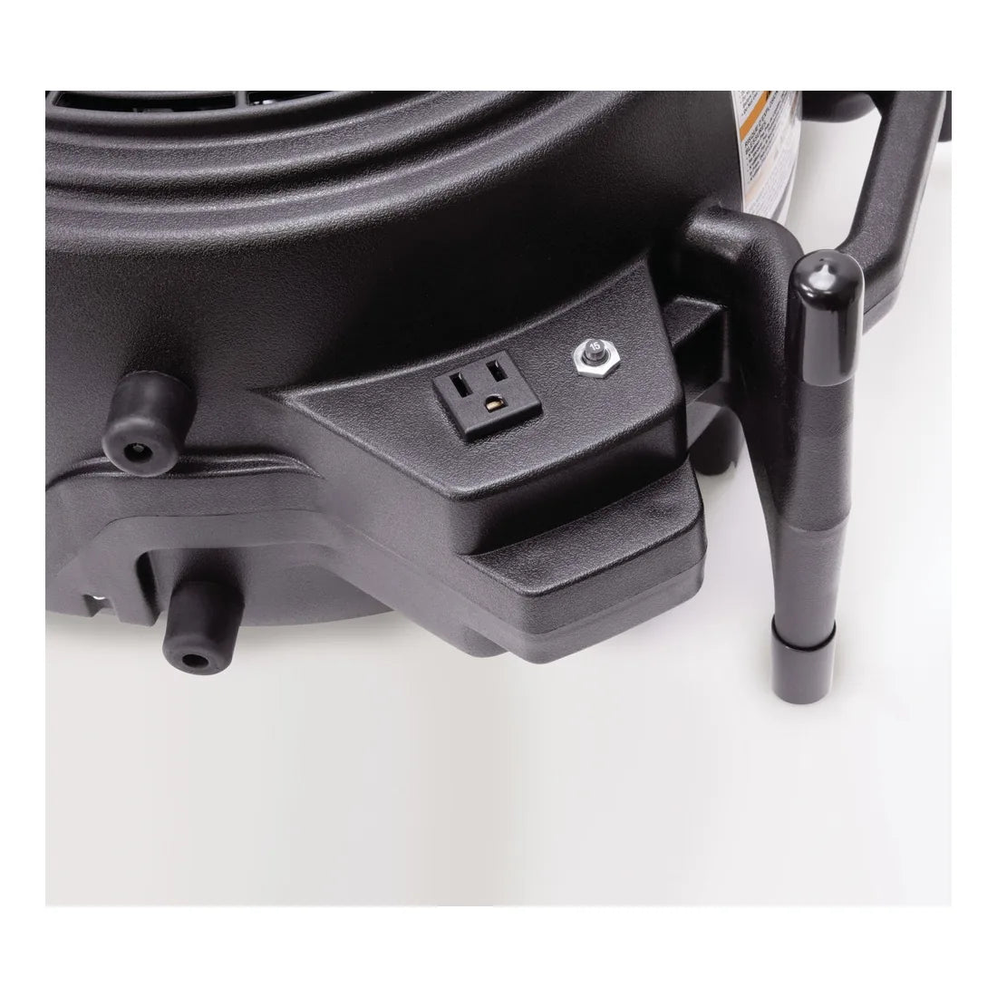 Powr-Flite Deluxe Hybrid PDH2 built-in power outlet, breaker and kickstand, close-up