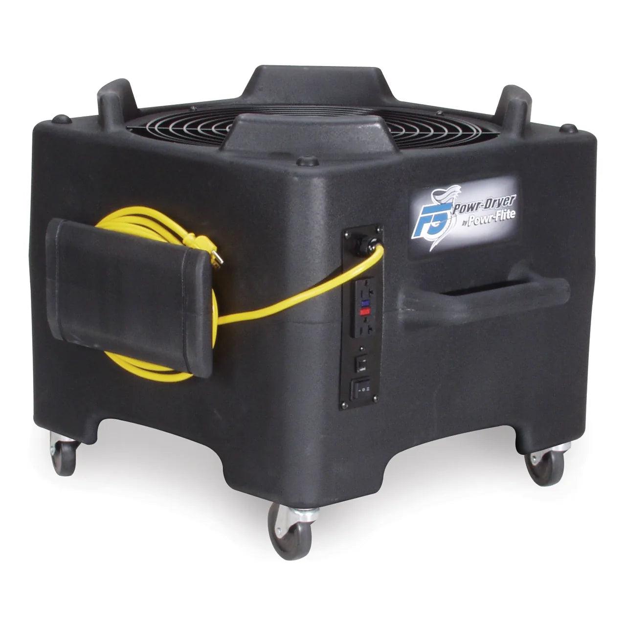 Powr-Flite F5 PDF5 axial air mover fitted with the PDF5C caster kit