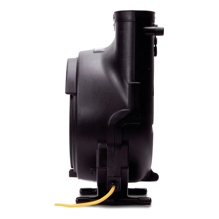 Powr-Flite Hybrid carpet dryer standing upright at 90 degrees to dry walls, side view