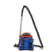 Newton canister vacuum with the wand and floor tool parked upright for storage