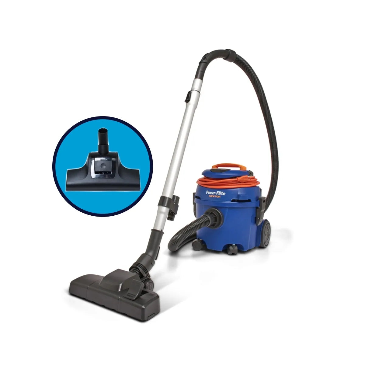 Powr-Flite Newton PV610-Q10-KIT canister vacuum with the X6001-TB air turbine nozzle