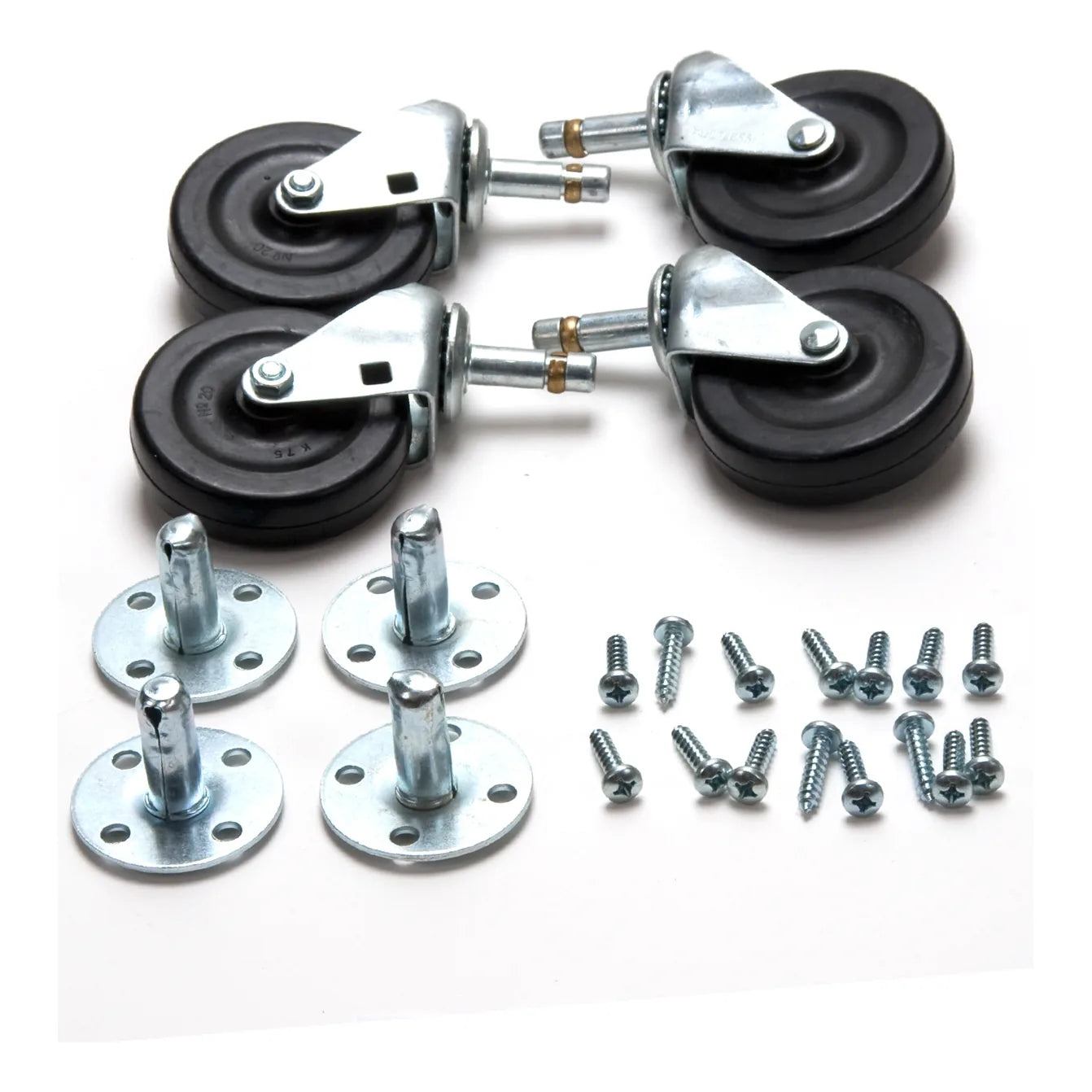 Powr-Flite PDF5C caster kit: four swivel casters, mounting plates and screws