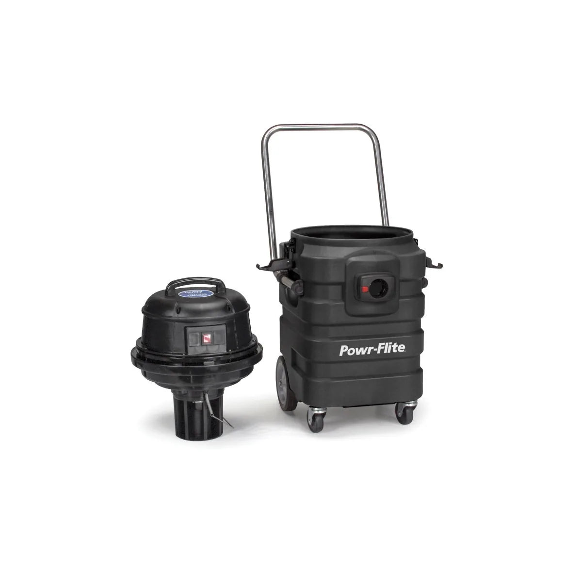 PF54 with the motor head lifted off its 15 gallon polyethylene tank