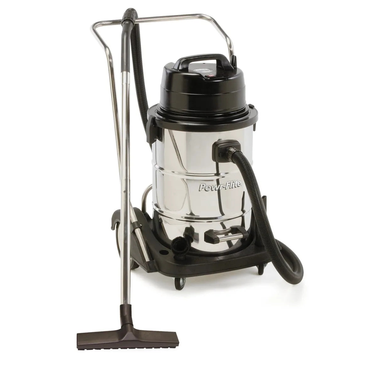 Powr-Flite PF55 wet dry vacuum on its dolly, right side view