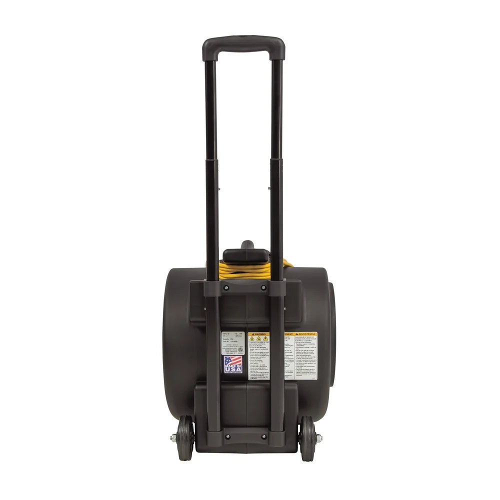 Powr-Flite Powr-Dryer PDS1DX with handle and wheels, rear view