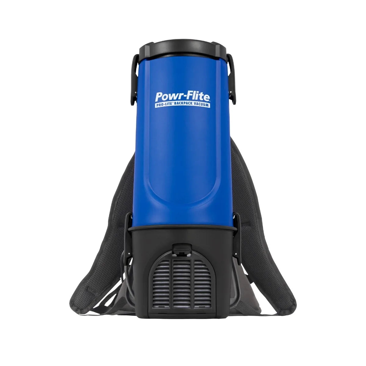 Powr-Flite Pro-Lite BP4S 4 quart backpack vacuum, front view
