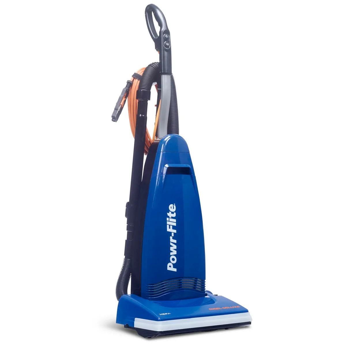 Powr-Flite Rigel Deluxe PV130-W14-U commercial upright vacuum, front view
