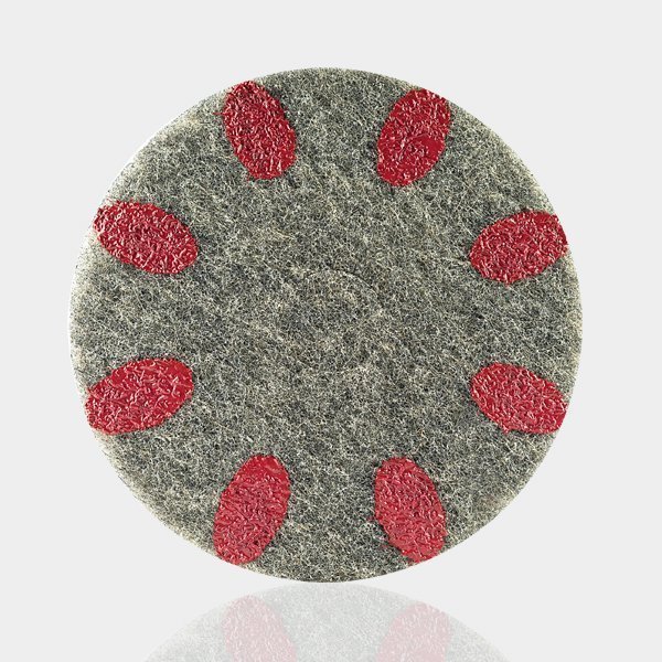 Orbot StoneFlash step 2 pad for medium scratches, round pad viewed from above