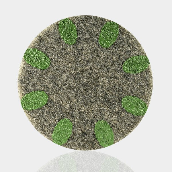 Orbot StoneFlash step 4 pad for polish preparation, round pad viewed from above