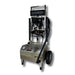 Therma-Kleen Therma-Steem #10 dry vapor steam cleaner, stainless steel body on 10-inch wheels with the removable handle and steam hose