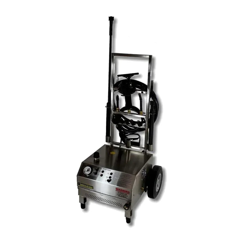 Therma-Kleen Therma-Steem Industrial 400 dry vapor steam cleaner, stainless steel body with handle, accessory storage and stainless steam hose