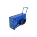 Therma-Kleen Ultra 250E electric high-pressure steam cleaner, blue powder coat body with handle and coiled steam hose, front left view