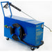 Therma-Kleen Ultra electric steam cleaner in blue powder coat with the 4 ft wand and trigger gun, the steam hose coiled on its holder and the garden hose inlet