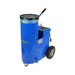 Therma-Kleen Ultra 600 propane high-pressure steam cleaner in blue powder coat, front left view on two wheels and casters