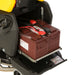 Tornado BDSO 20/21 stand-on scrubber battery compartment open with batteries installed
