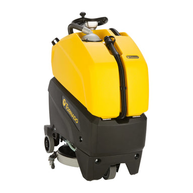 Tornado BDSO 20/21 stand-on scrubber, front left angle view on white