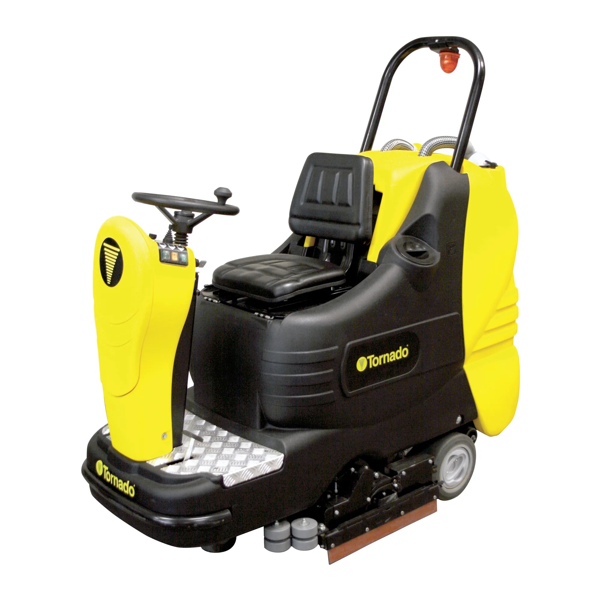 Tornado BR 33/30 ride-on scrubber, front left angle view on white
